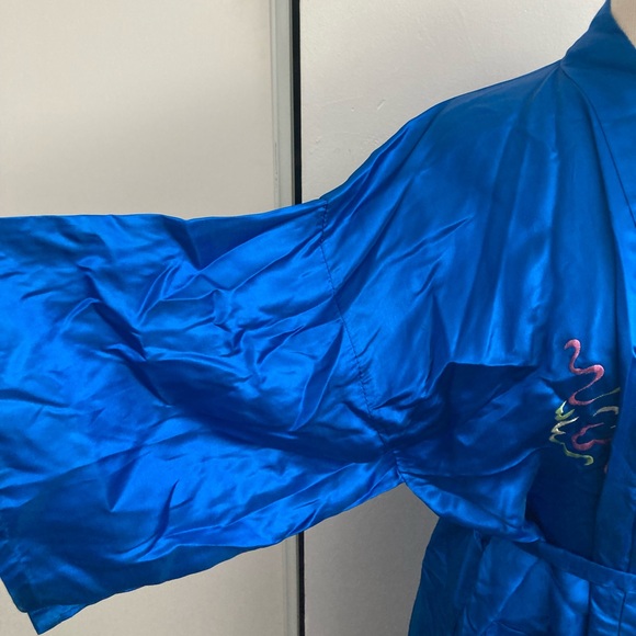Vintage 1970’s Luck Dragon Chinese Pure Silk Long Robe - Picture 5 of 5